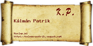 Kálmán Patrik névjegykártya